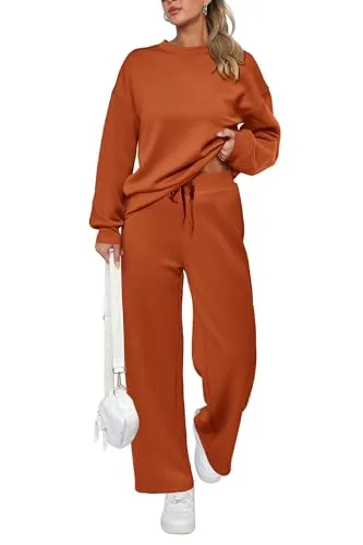 PRETTYGARDEN Women's 2 Piece Outfits 2023 Fall Long Sleeve Pullover Tops And Long Pants Lounge Sets Tracksuit