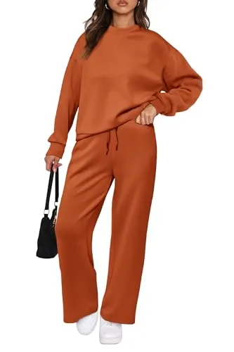 PRETTYGARDEN Women's 2 Piece Outfits 2023 Fall Long Sleeve Pullover Tops And Long Pants Lounge Sets Tracksuit