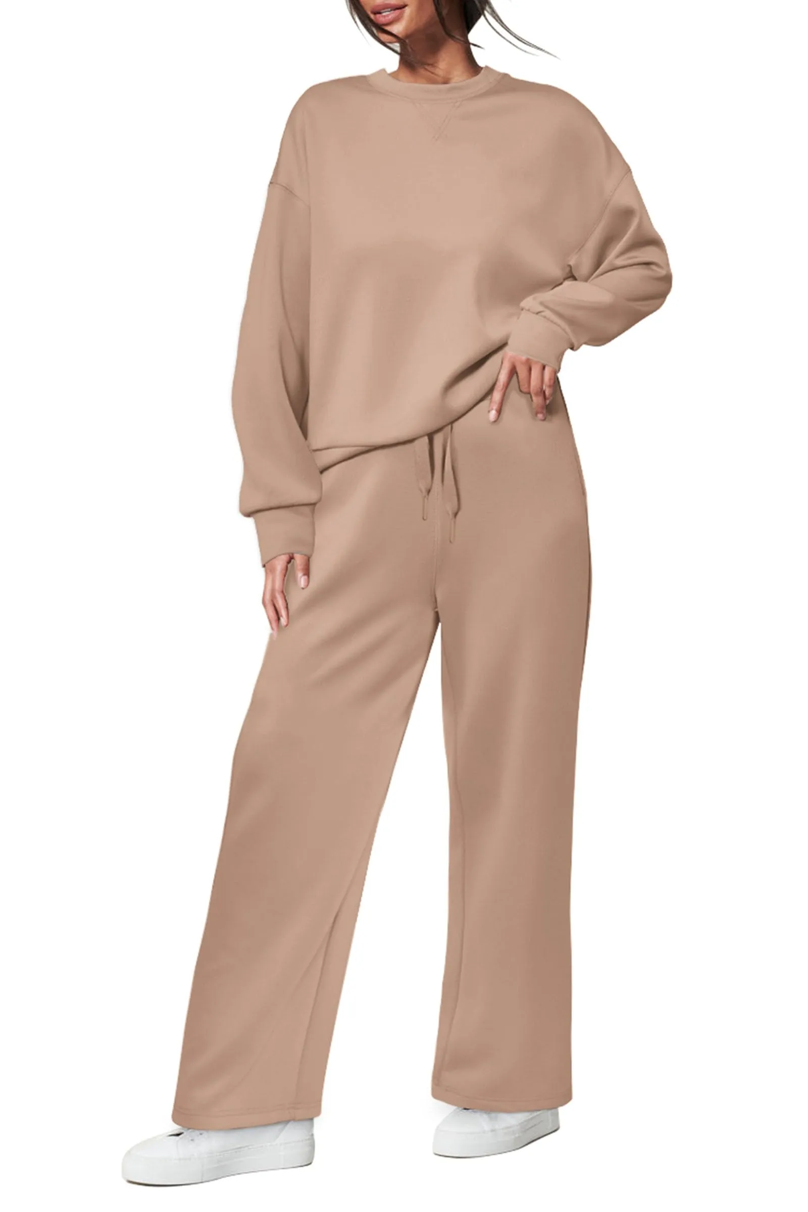 PRETTYGARDEN Women's 2 Piece Outfits 2023 Fall Long Sleeve Pullover Tops And Long Pants Lounge Sets Tracksuit