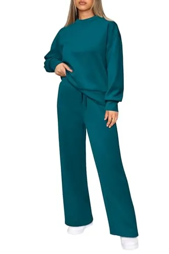 PRETTYGARDEN Women's 2 Piece Outfits 2023 Fall Long Sleeve Pullover Tops And Long Pants Lounge Sets Tracksuit