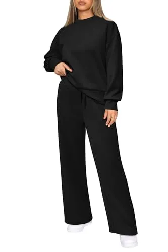 PRETTYGARDEN Women's 2 Piece Outfits 2023 Fall Long Sleeve Pullover Tops And Long Pants Lounge Sets Tracksuit