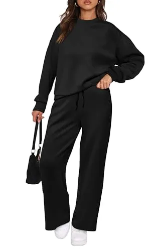 PRETTYGARDEN Women's 2 Piece Outfits 2023 Fall Long Sleeve Pullover Tops And Long Pants Lounge Sets Tracksuit