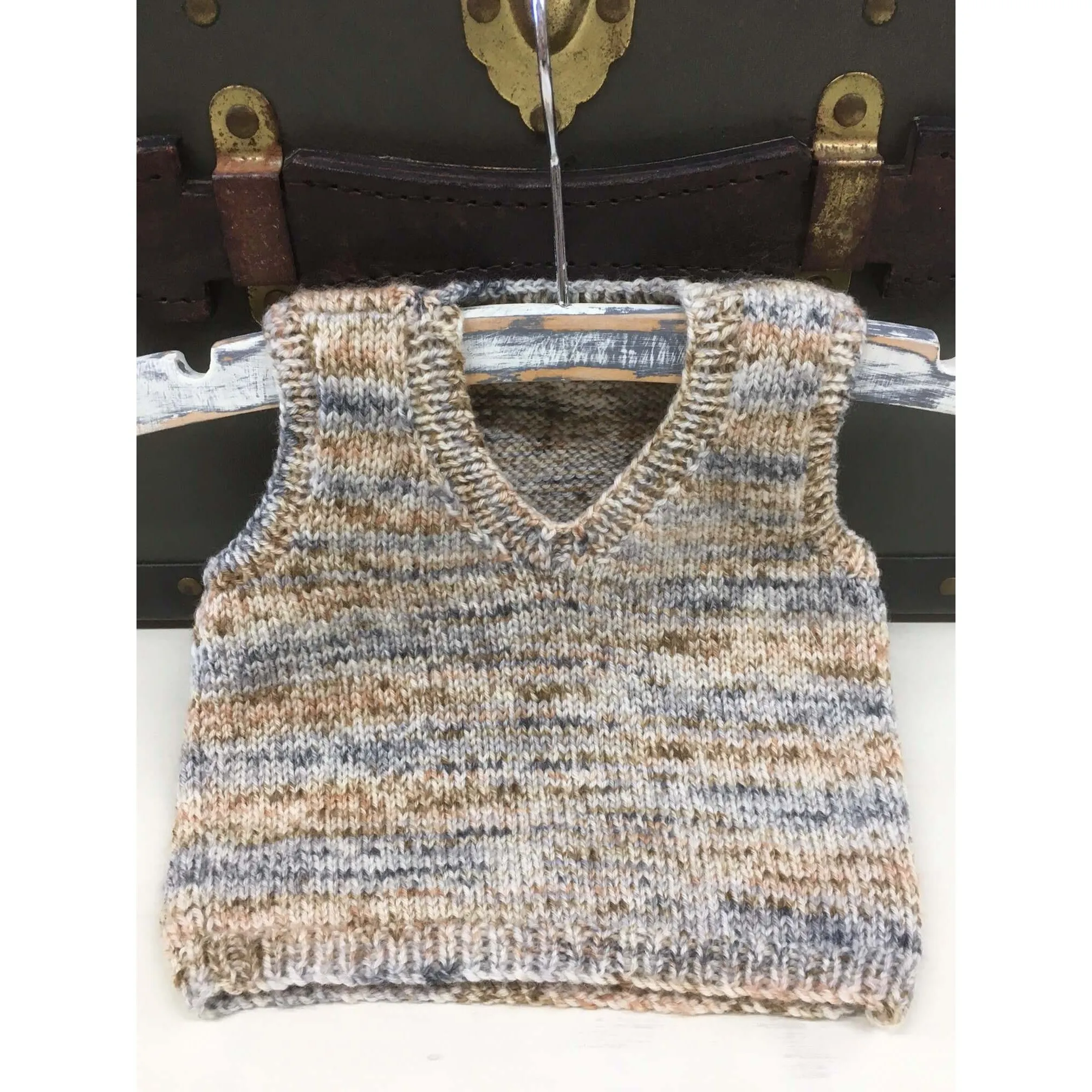 Pullover & Buttoned Vest Knitting Pattern - 4Ply or 8Ply (K324)