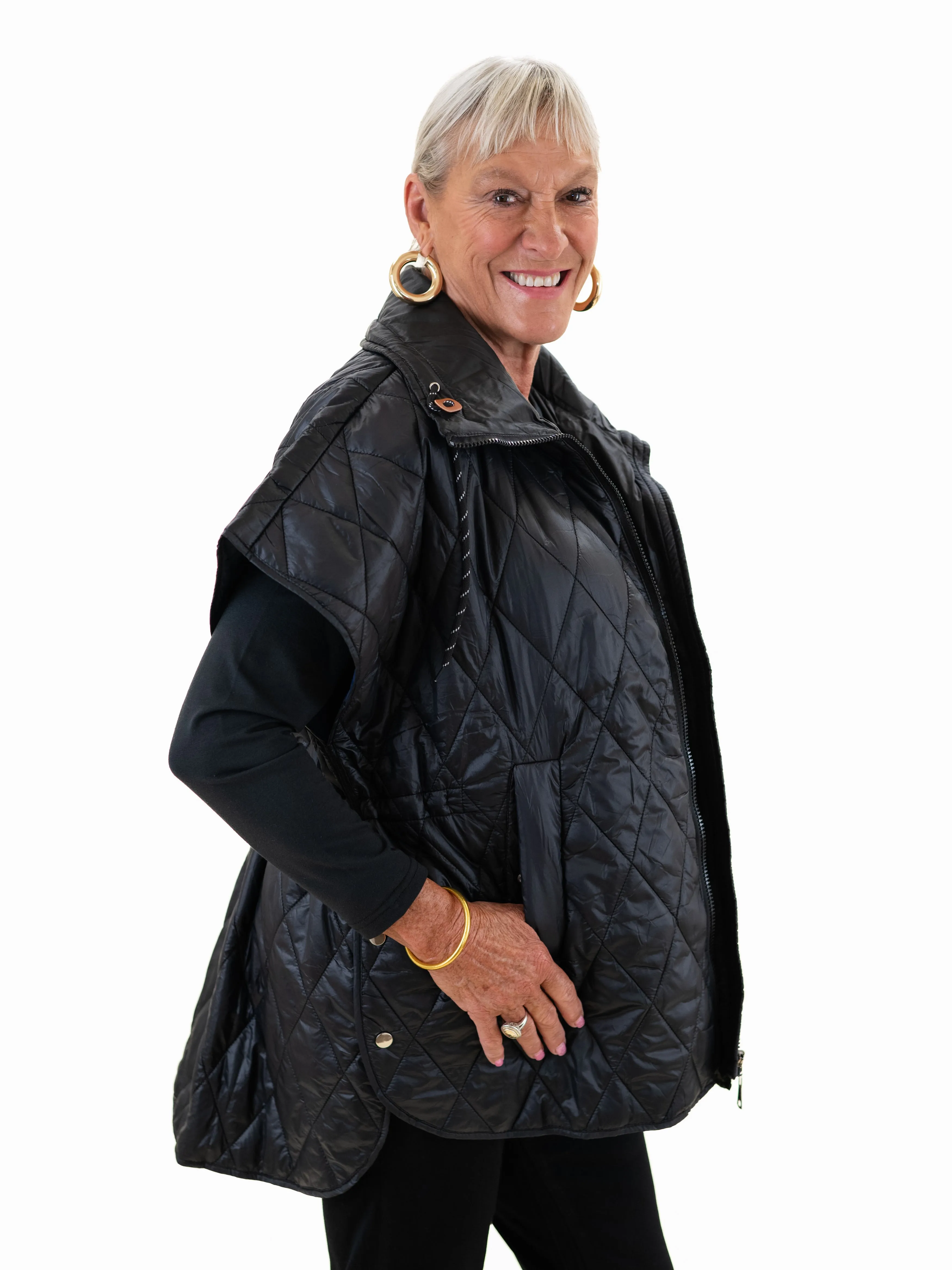 Quilted Cape/Vest Black by 242