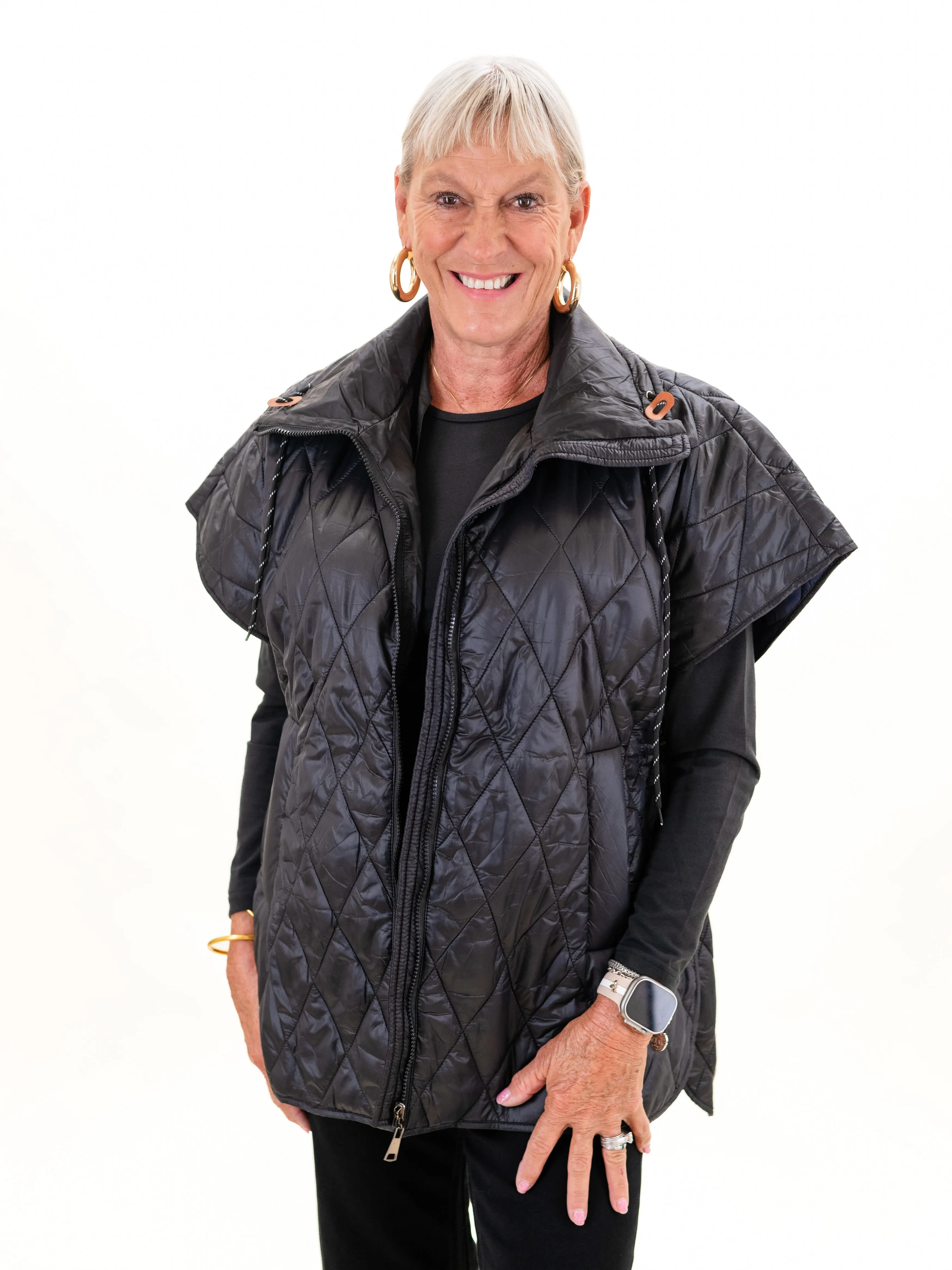 Quilted Cape/Vest Black by 242