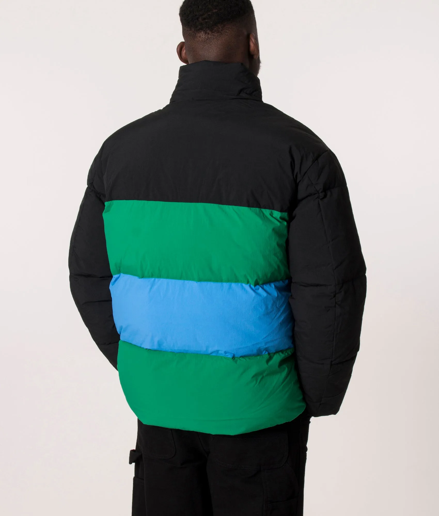 Relaxed Fit Colour Badge Stripe Puffer Jacket