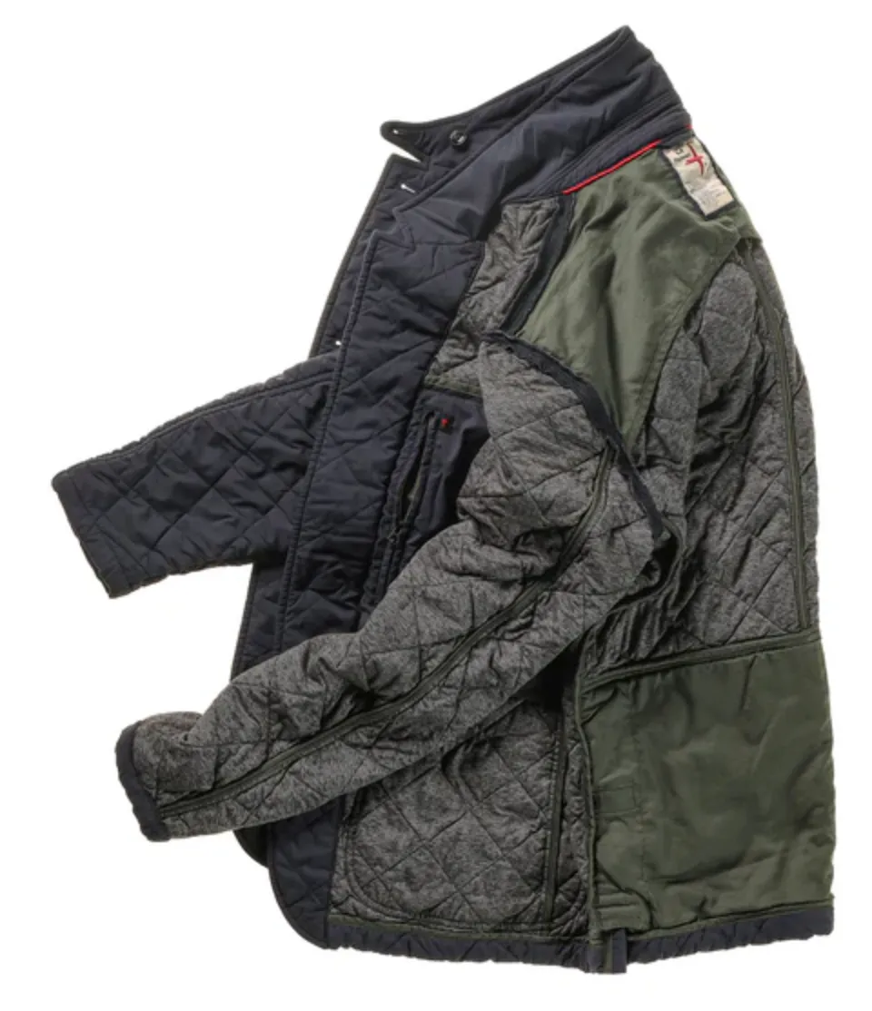 Relwen Quilted Trap Blazer Navy