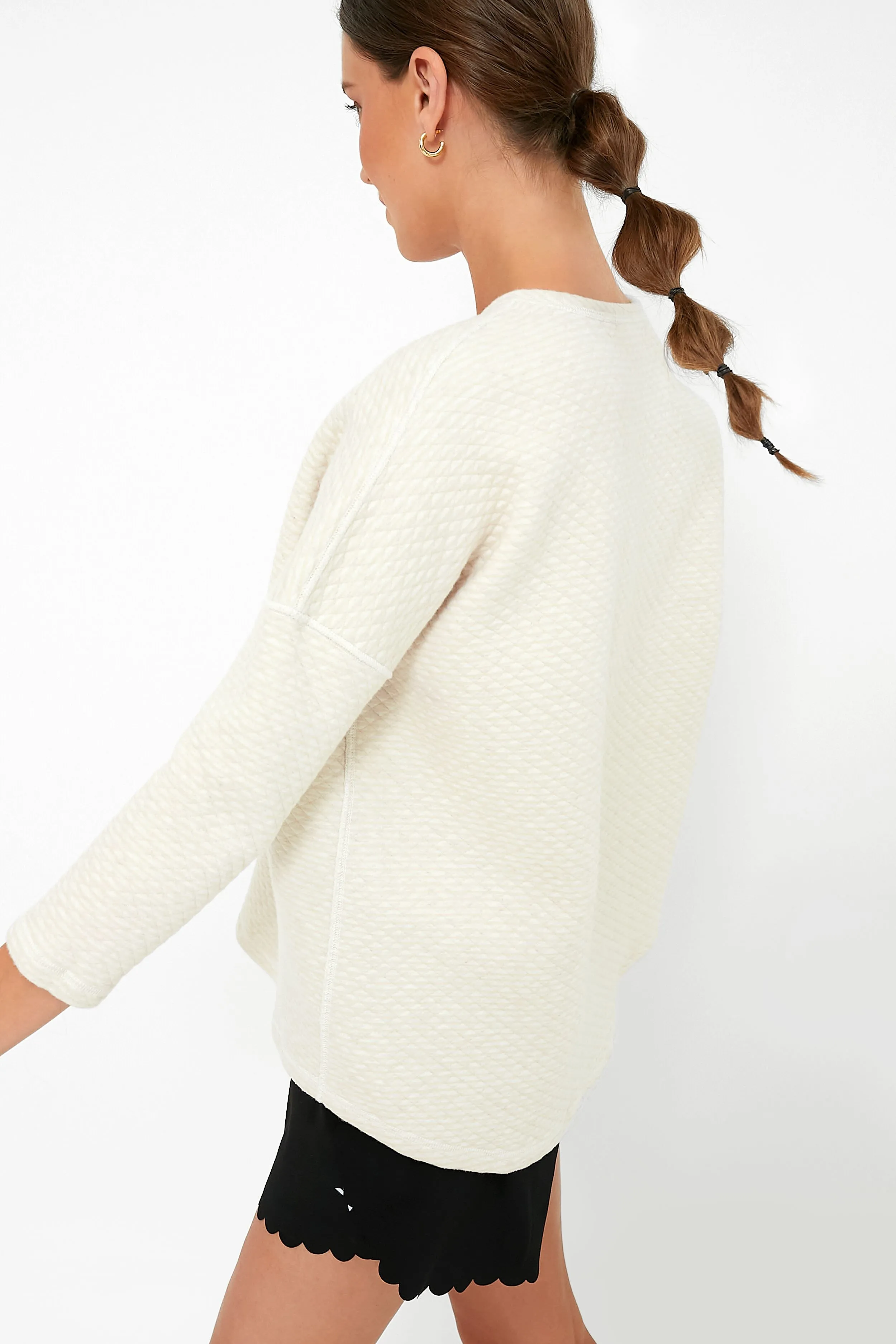 Reversible Heathered Ivory Ally Swing Sweatshirt