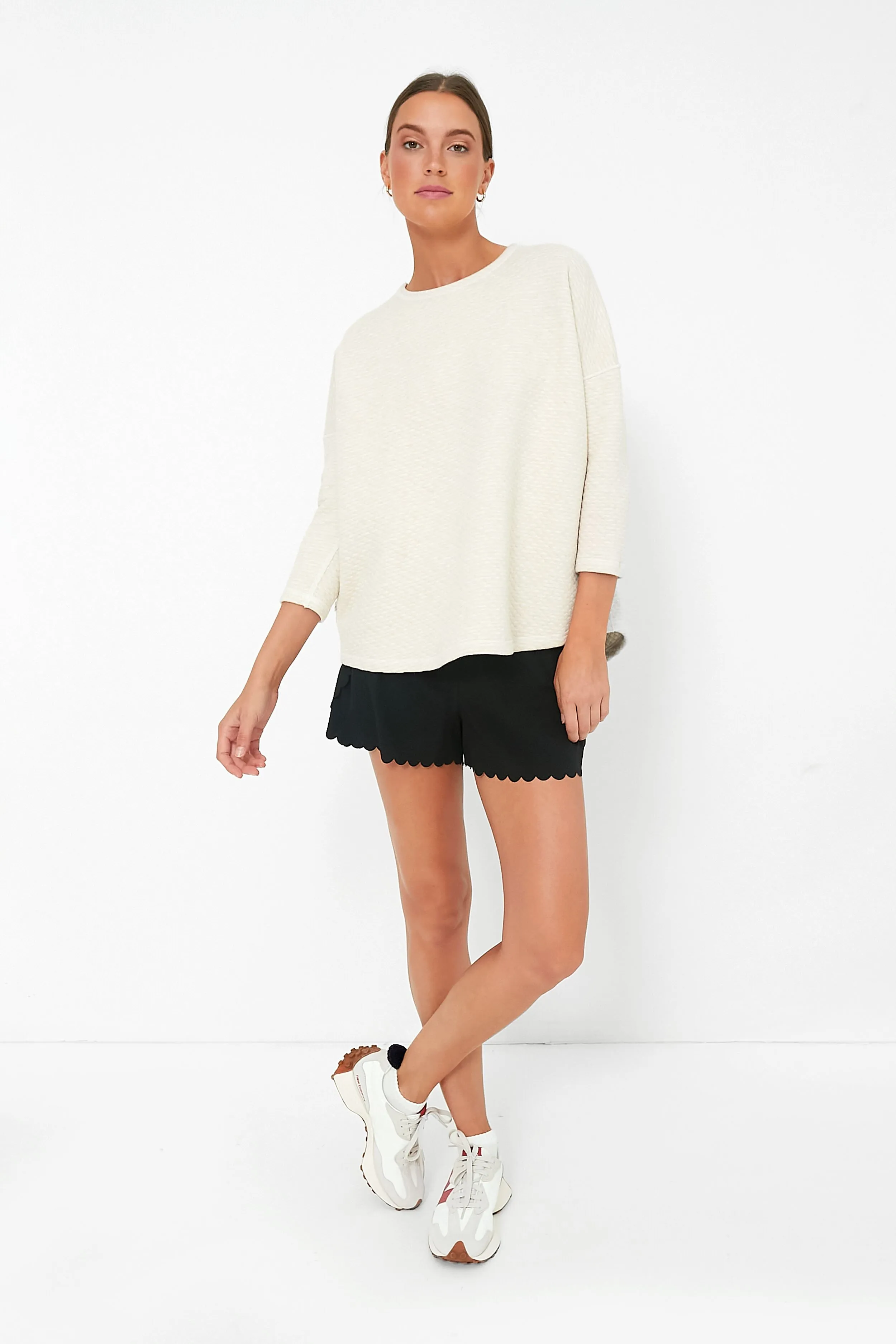 Reversible Heathered Ivory Ally Swing Sweatshirt