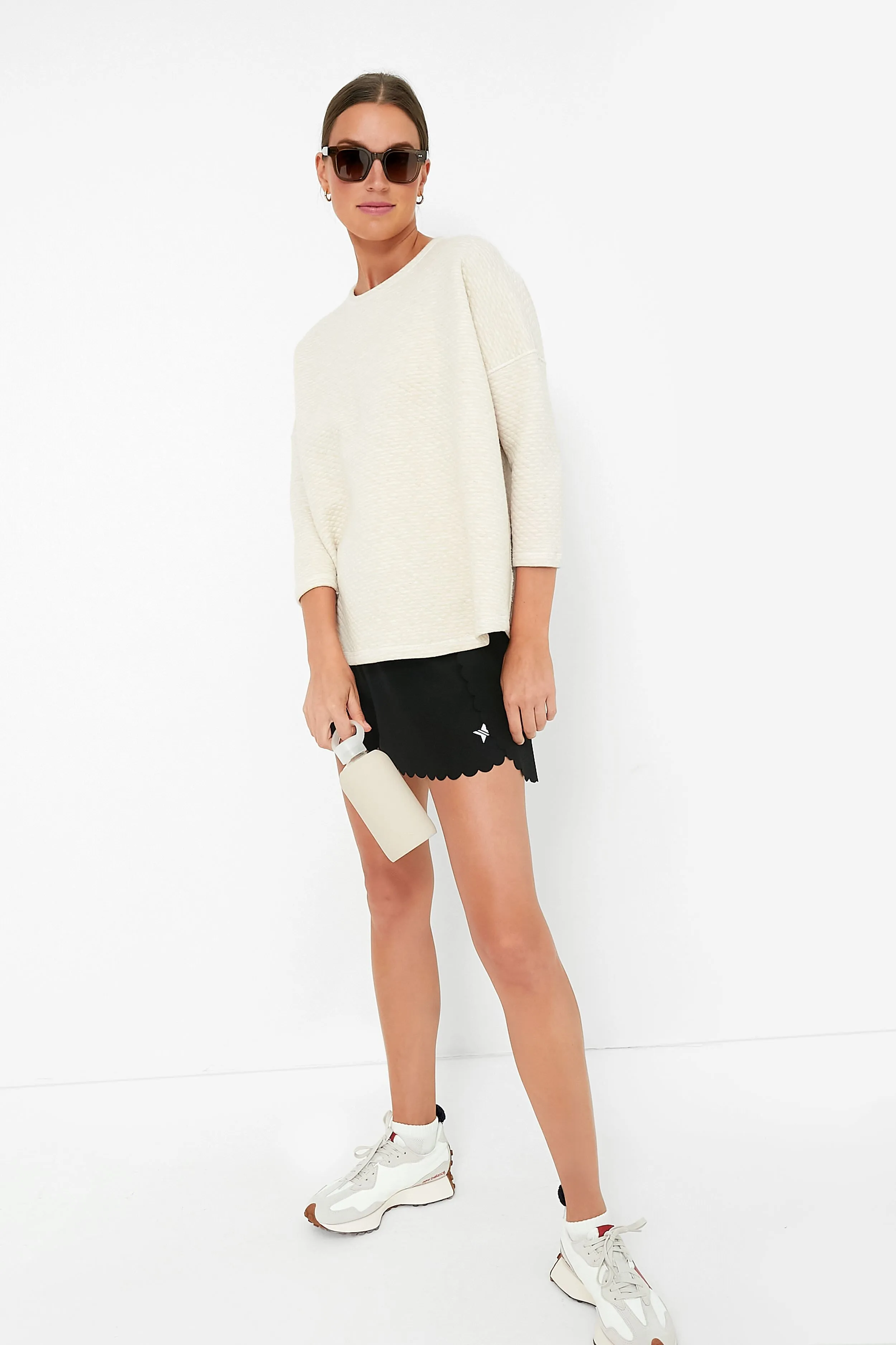 Reversible Heathered Ivory Ally Swing Sweatshirt