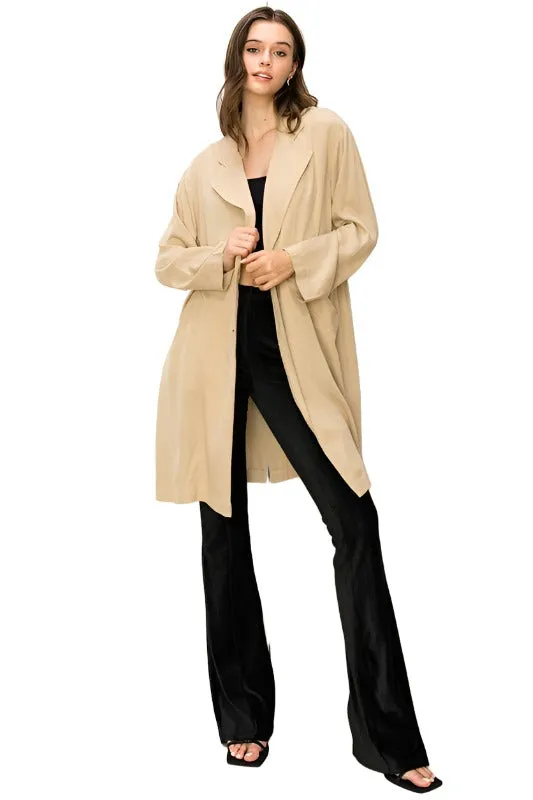 Right Round Button Front Oversized Coat