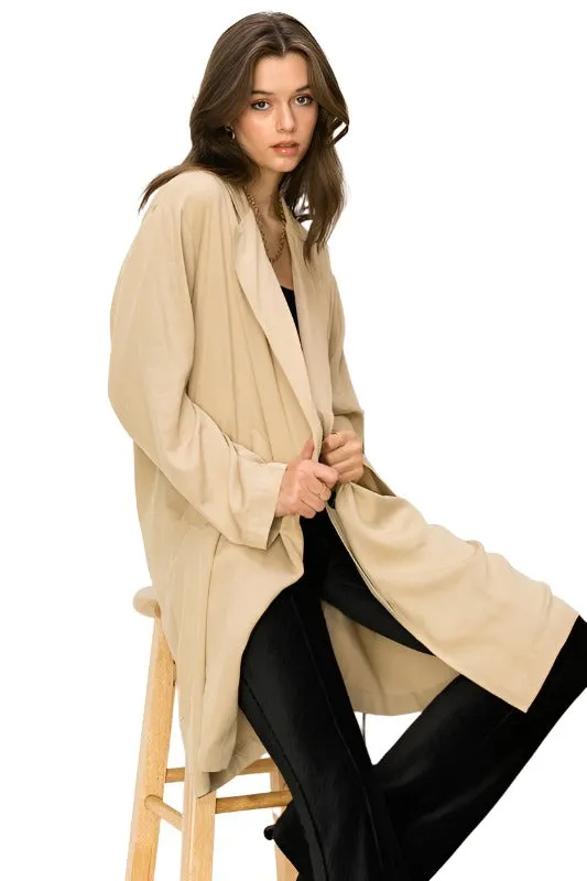 Right Round Button Front Oversized Coat