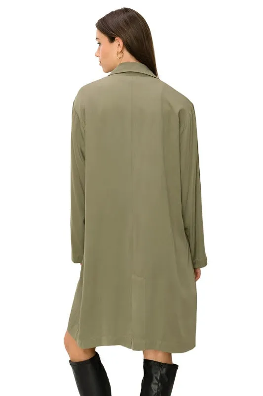 Right Round Button Front Oversized Coat