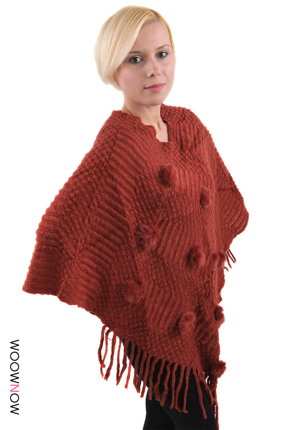 Rivera Tassel Knit Poncho