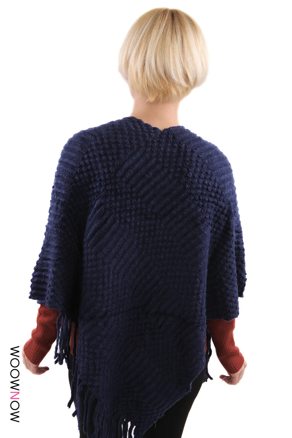 Rivera Tassel Knit Poncho