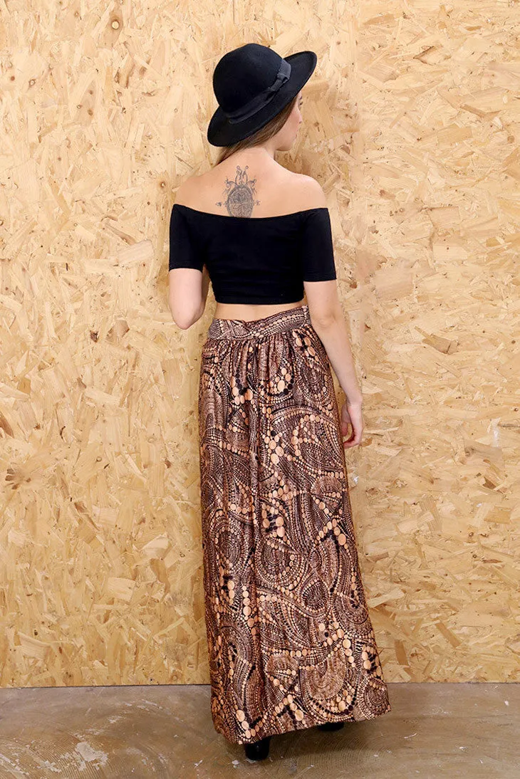 Rose Psychedelia Metallic Maxi Skirt