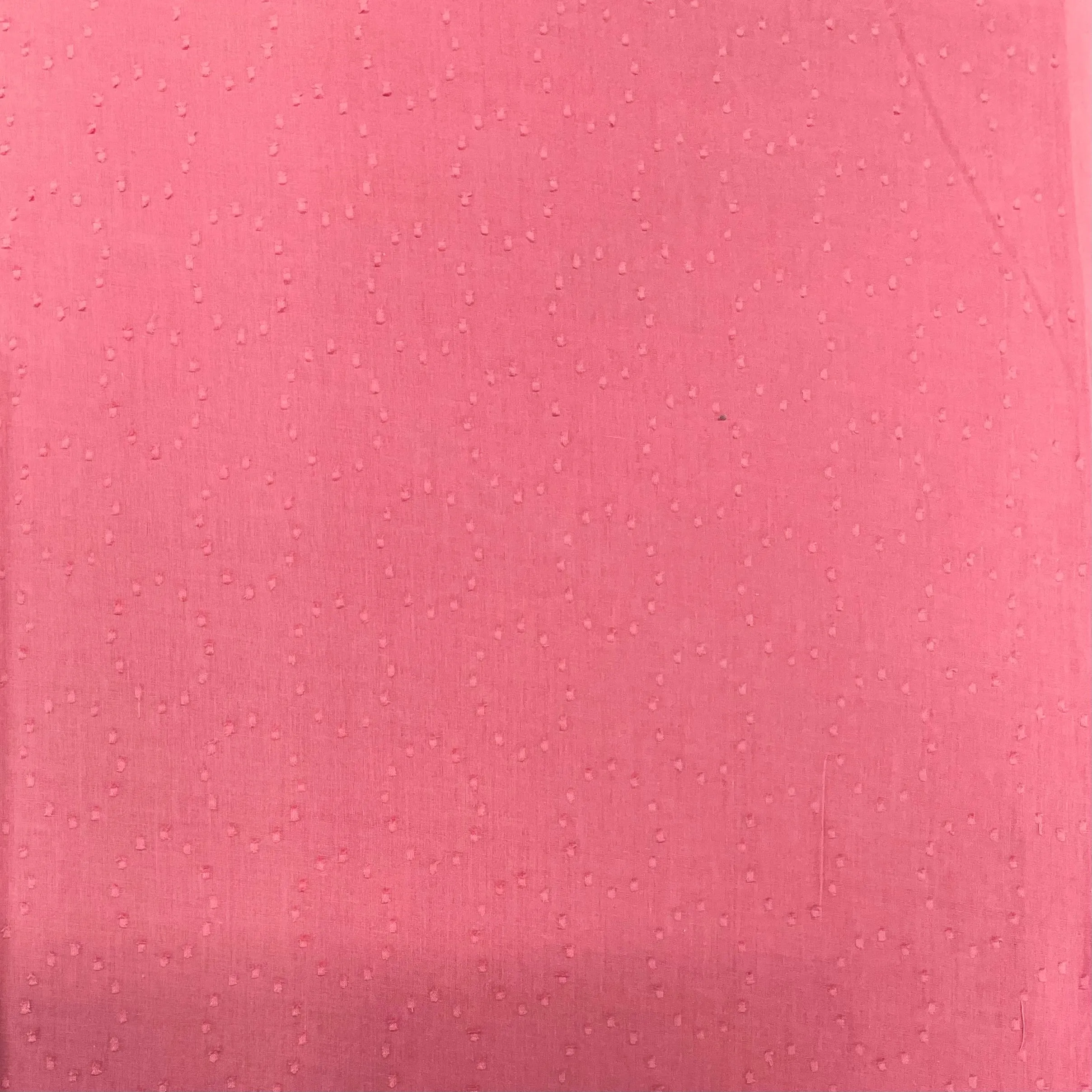 Salmon Pink Solid Jacquard Cotton Fabric 48 inches,Plain Weave