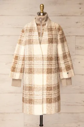 Samentha | Plaid Felt Coat