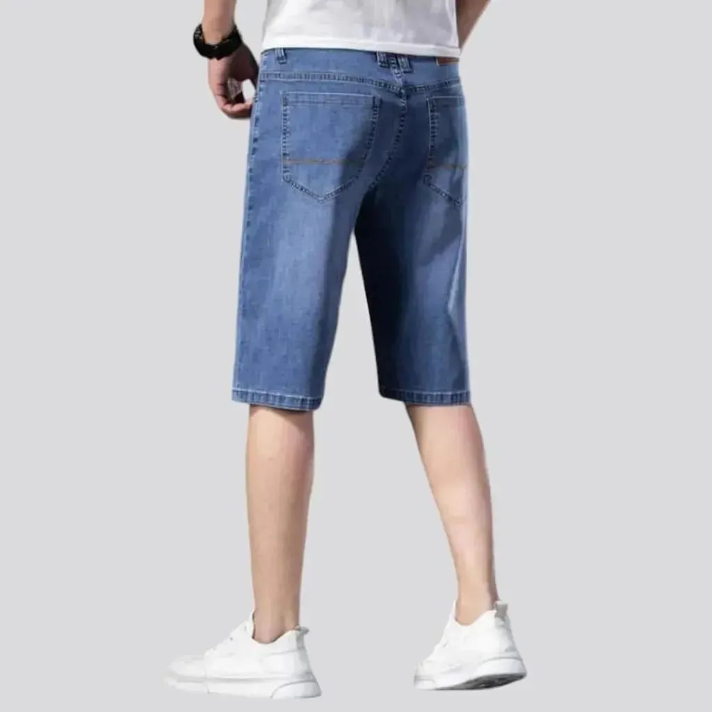 Sanded straight men's jean shorts