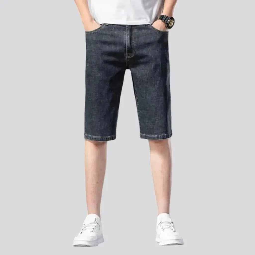 Sanded straight men's jean shorts