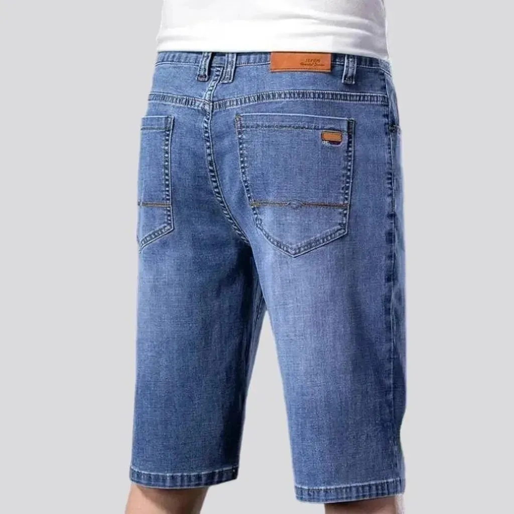 Sanded straight men's jean shorts