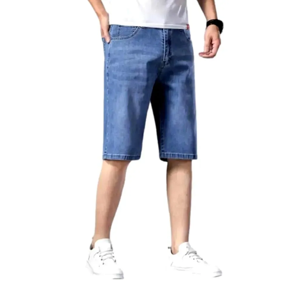 Sanded straight men's jean shorts