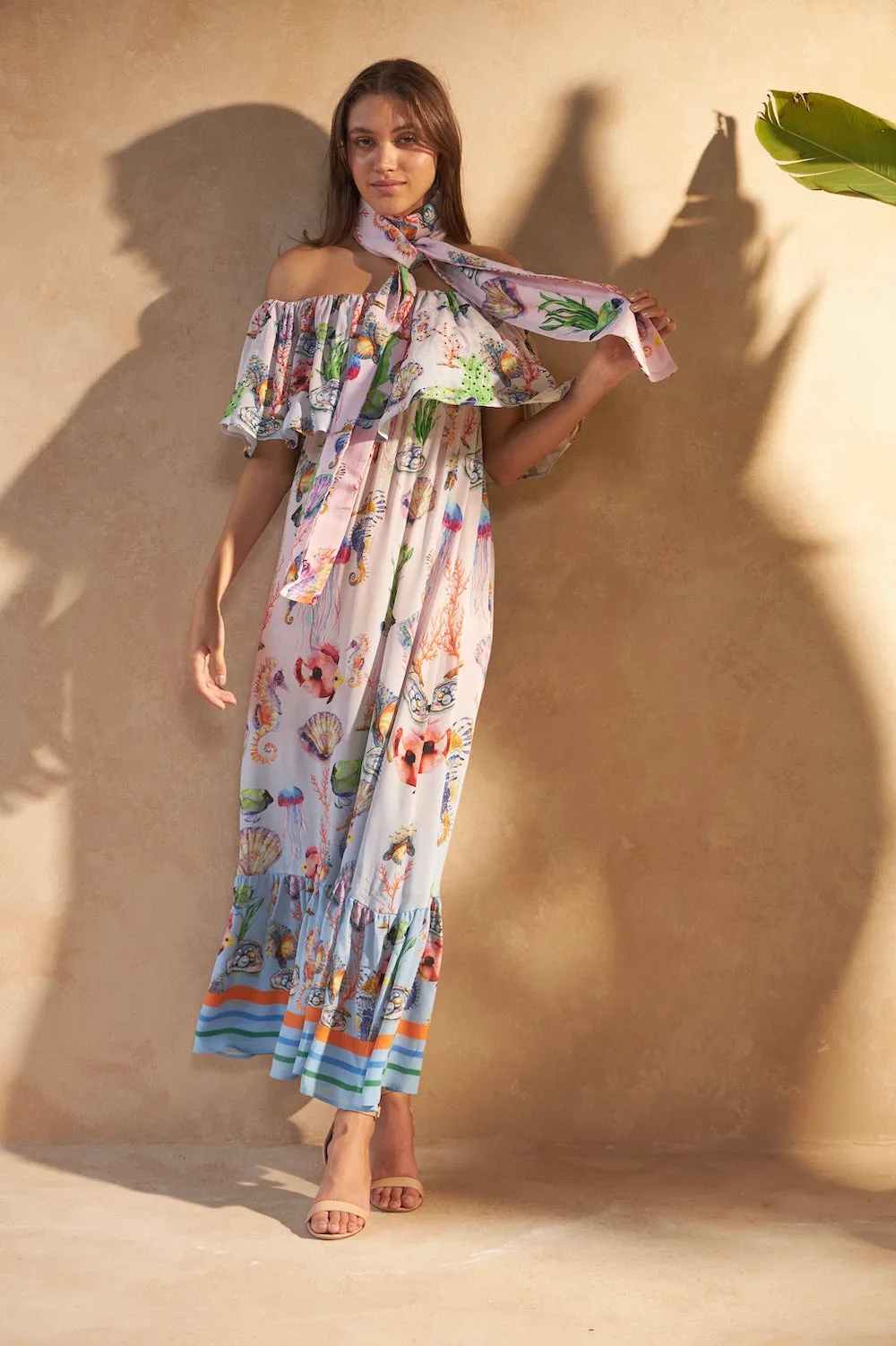 Shells Multicolour Blossom Silk Maxi Dress