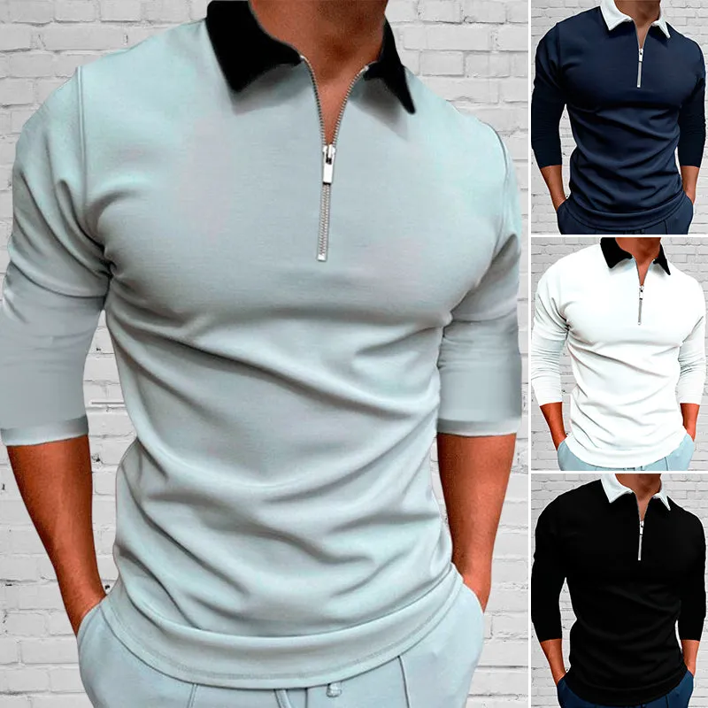 Slim Fit Zip Lapel T-Shirt