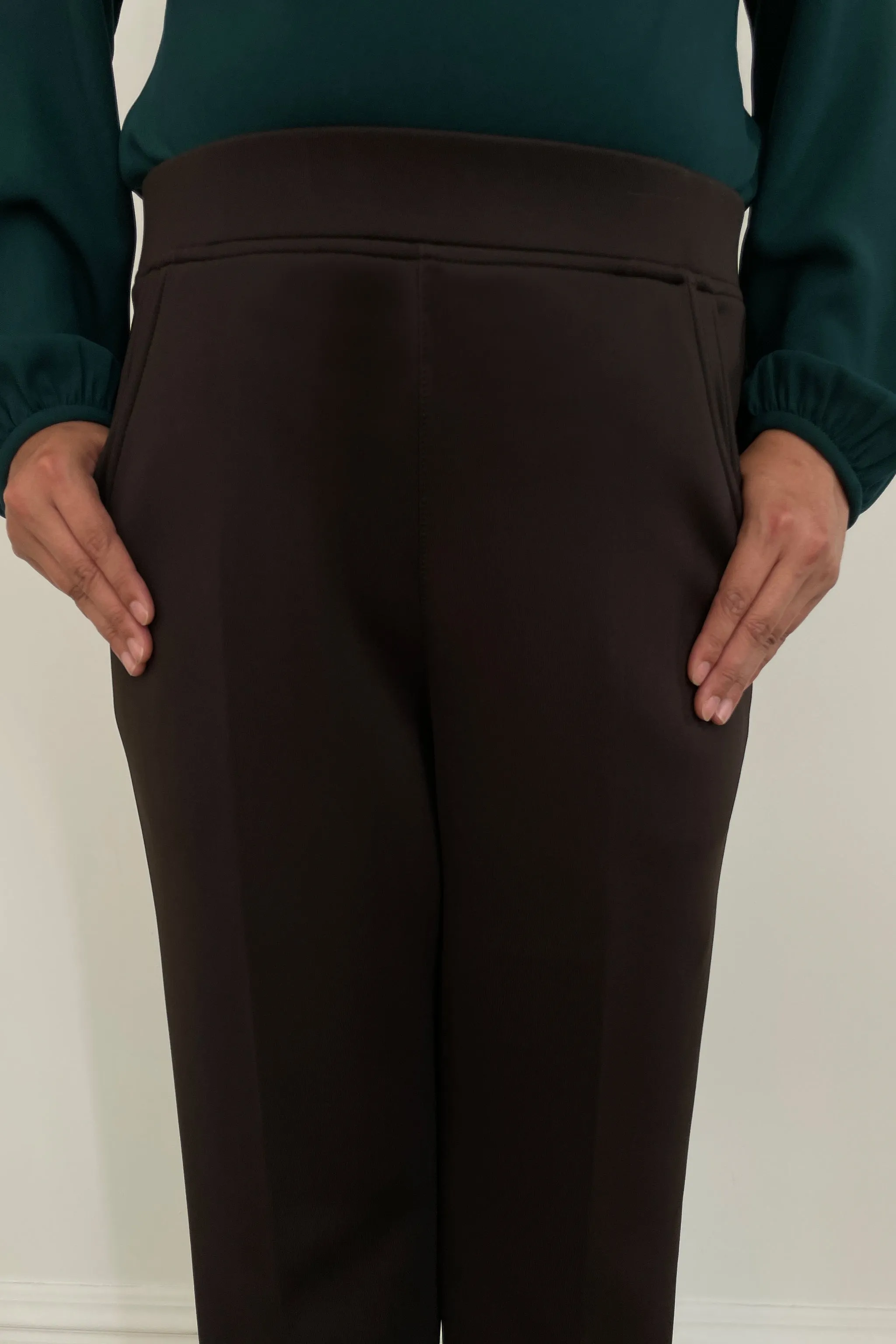 Stretchable Office Pants without Zipper - Brown