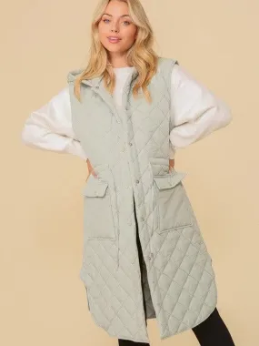 Style on the Go Full Length Oversized Quilted Vest