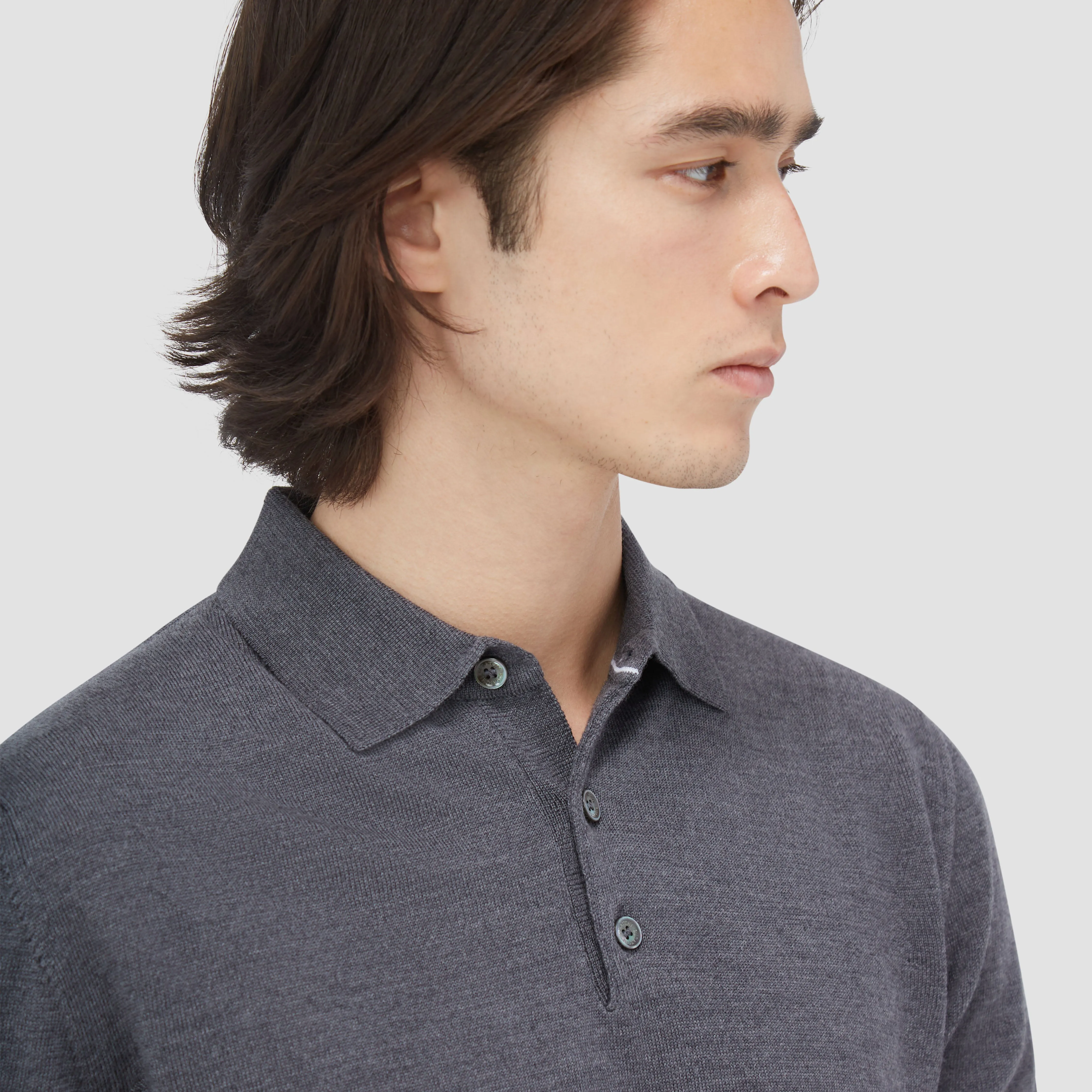 Super Merino Solid Polo Sweater