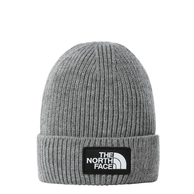 The North Face Logo Box Cuffed Unisex Lifestyle Beanie Grey Heather