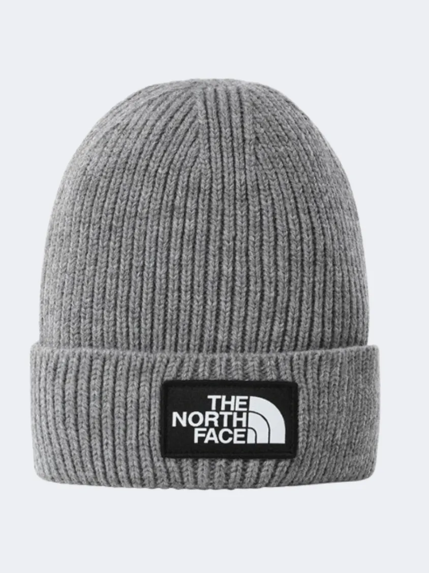 The North Face Logo Box Cuffed Unisex Lifestyle Beanie Grey Heather