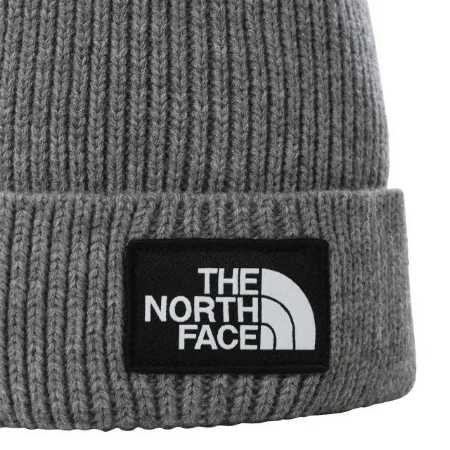 The North Face Logo Box Cuffed Unisex Lifestyle Beanie Grey Heather