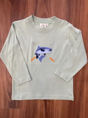 Trout w/Rod Applique L/S Tee