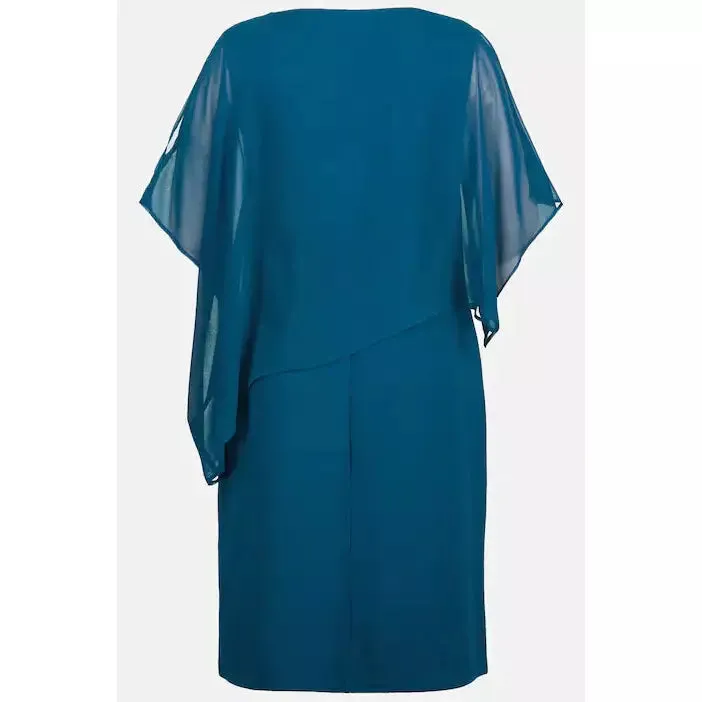 Ulla Popken Sparkle Front Dress in Teal