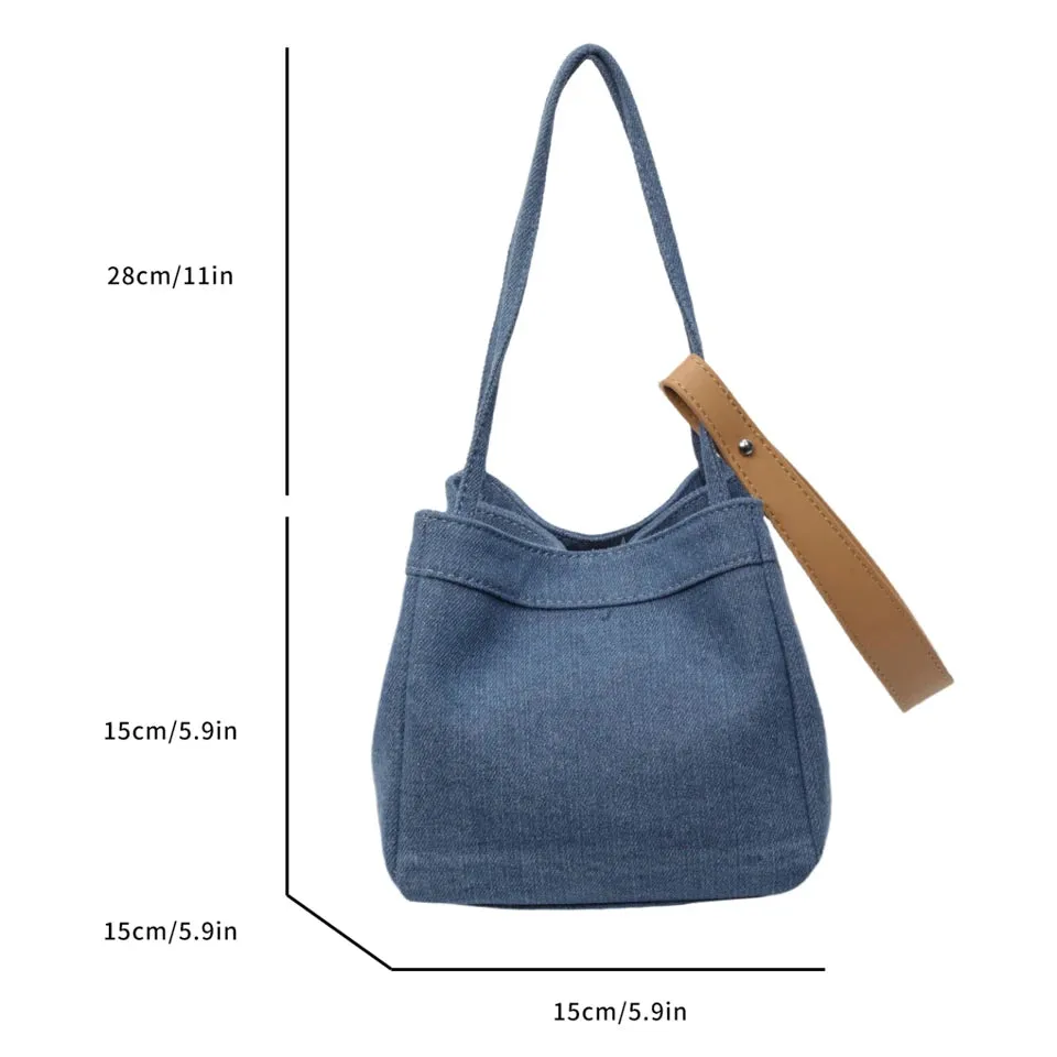 Uniwim Denim Women's Bag 2024 New Jeans Messenger Bag Y2K Eco Bag Korean Shoulder Bag Shopping Designer Handbag Quilted Bucket Bag Tote