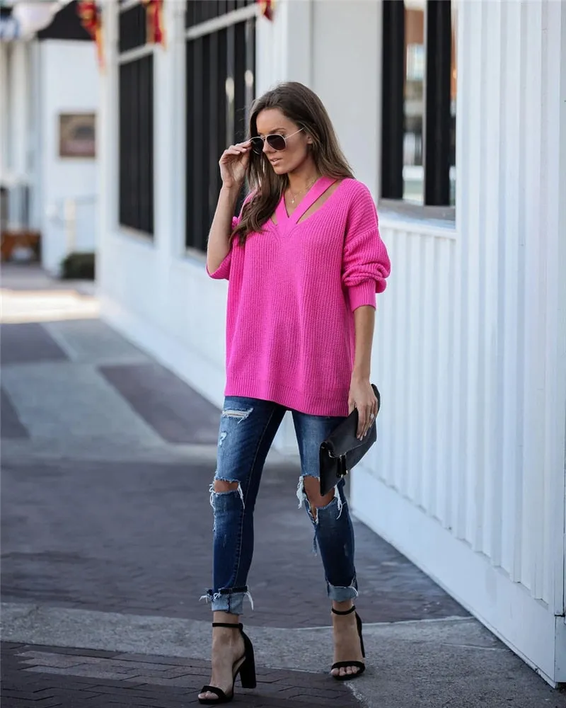 V-Neck Casual Sweater