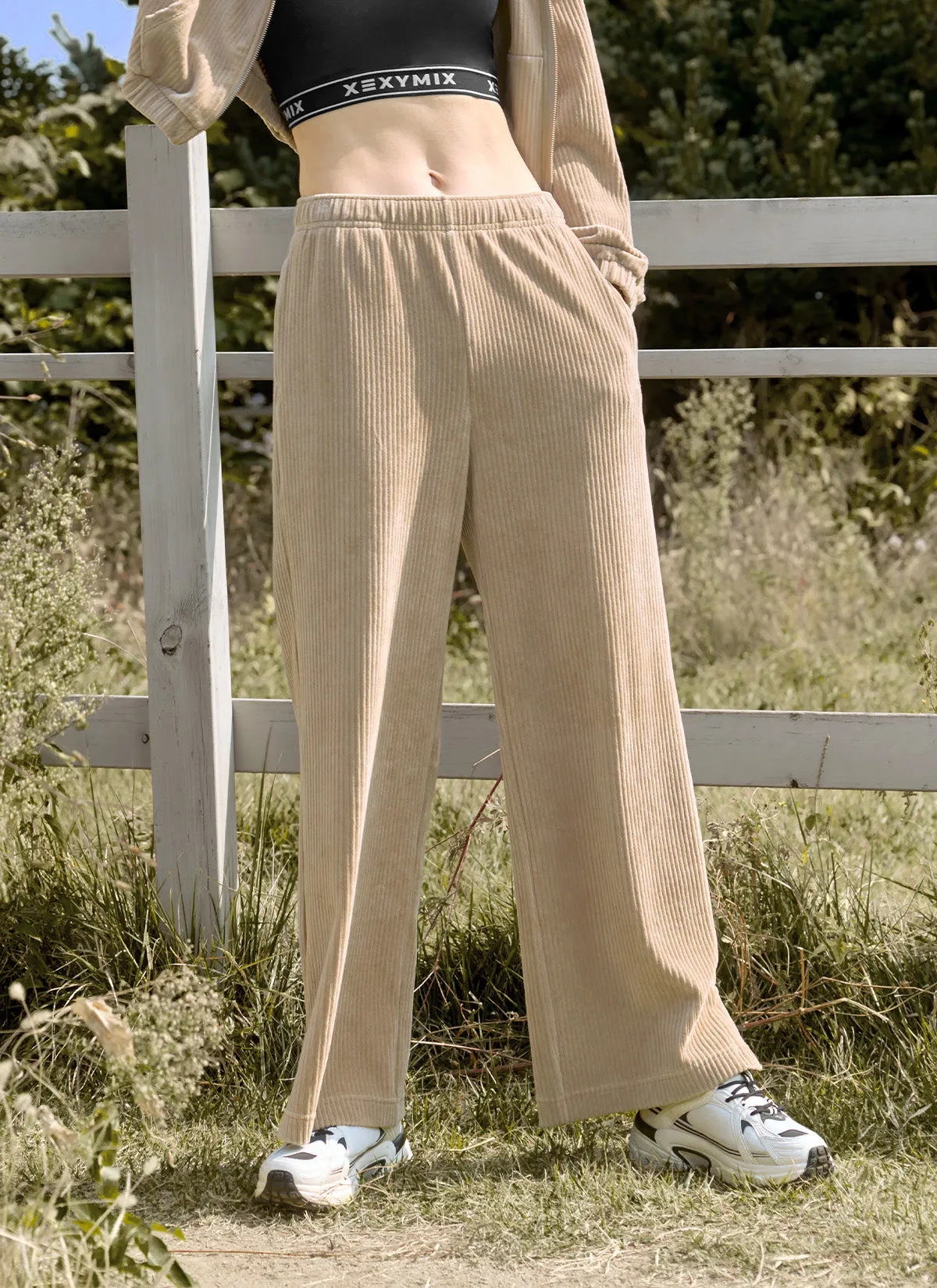 Velor Corduroy Wide Pants