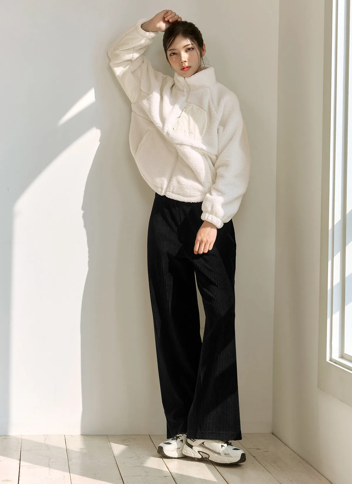 Velor Corduroy Wide Pants