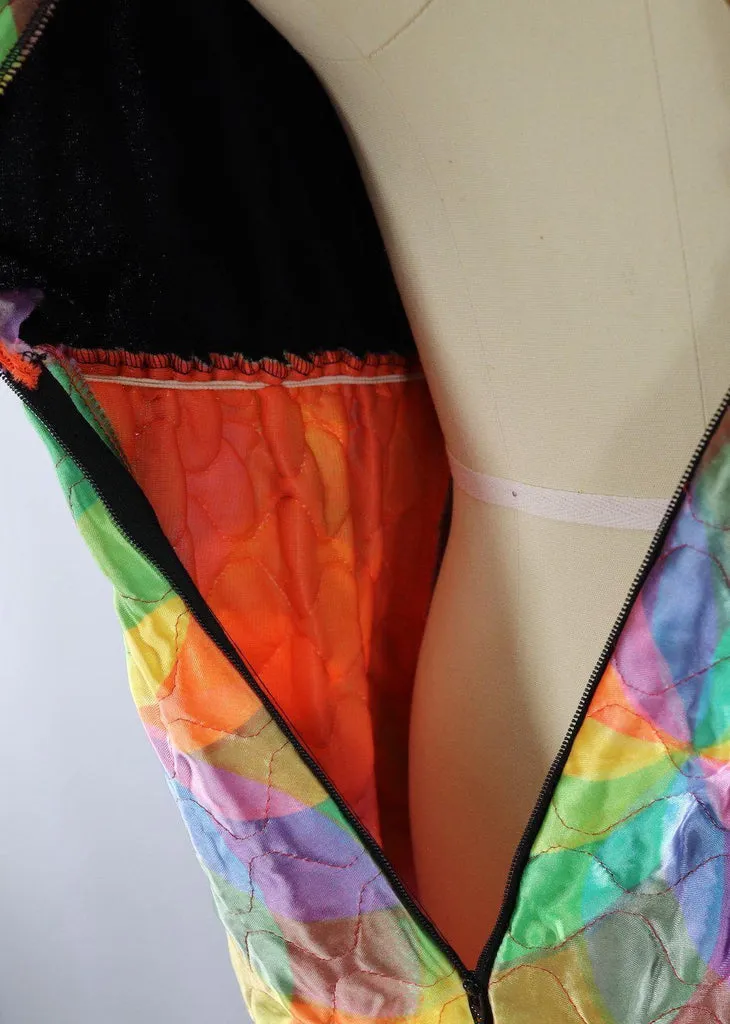 Vintage 1970s Rainbow Maxi Dress