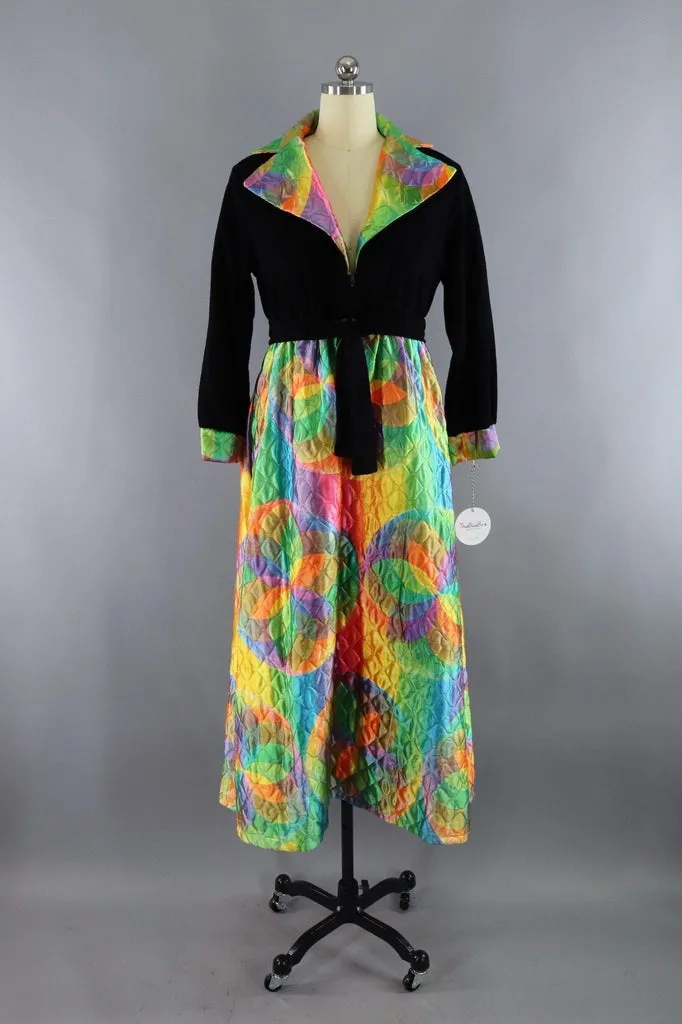 Vintage 1970s Rainbow Maxi Dress