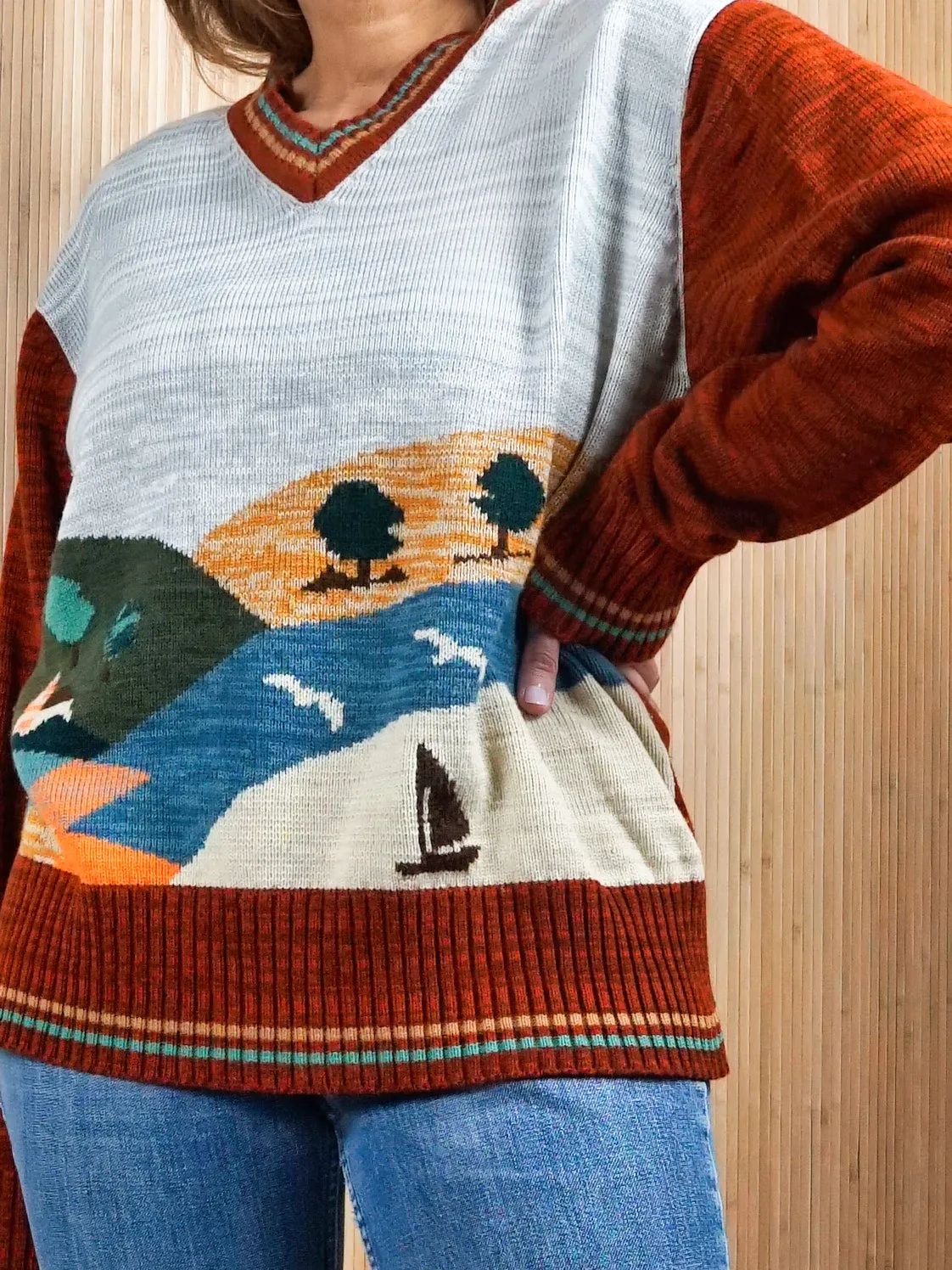 Vintage 70's Spacedye Seagull Sweater