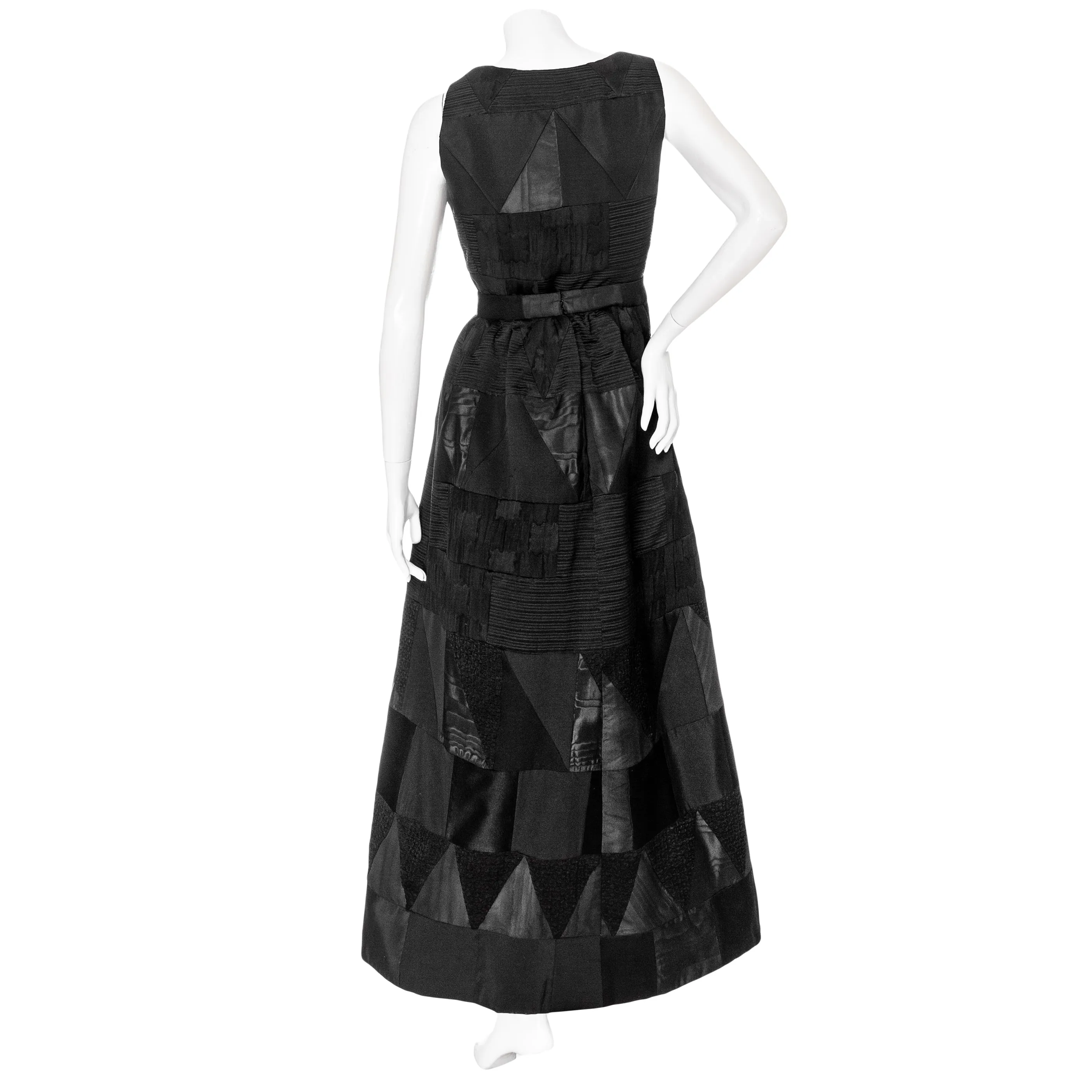 Vintage Haute Couture Black Two-Piece Top and Skirt Set