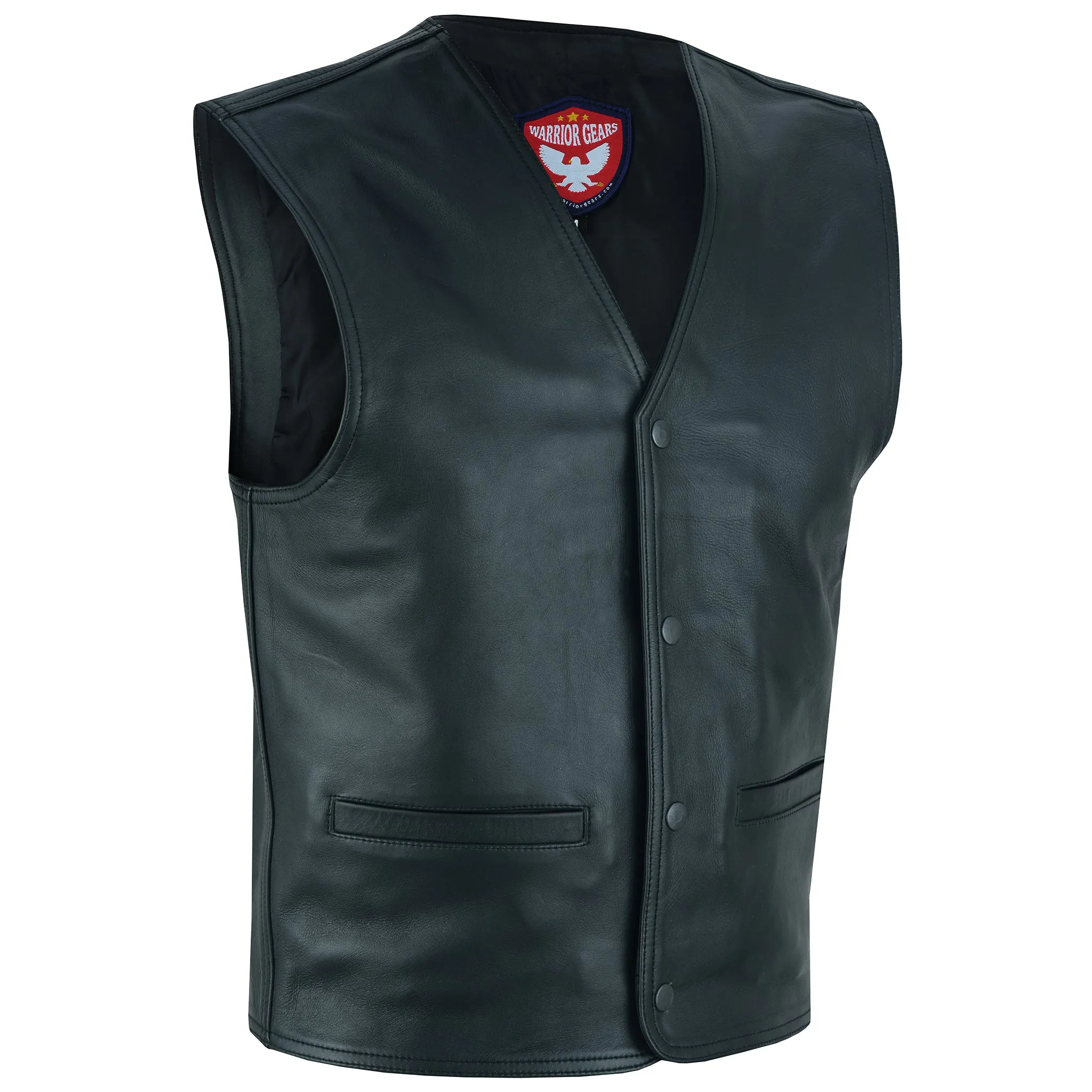 Warrior Gears  PREMIUM 1.1MM COWHIDE Genuine Leather Motorcycle Leather Vest | Genuine Leather Climax Lined Biker Waistcoat