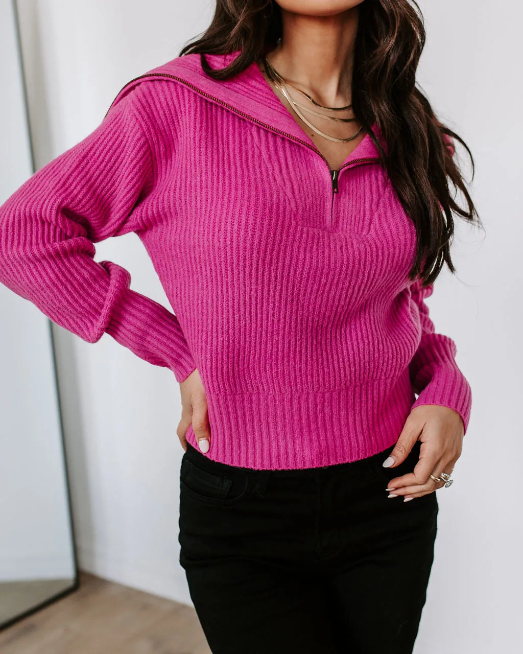 We Love It Half Zip Pullover Sweater