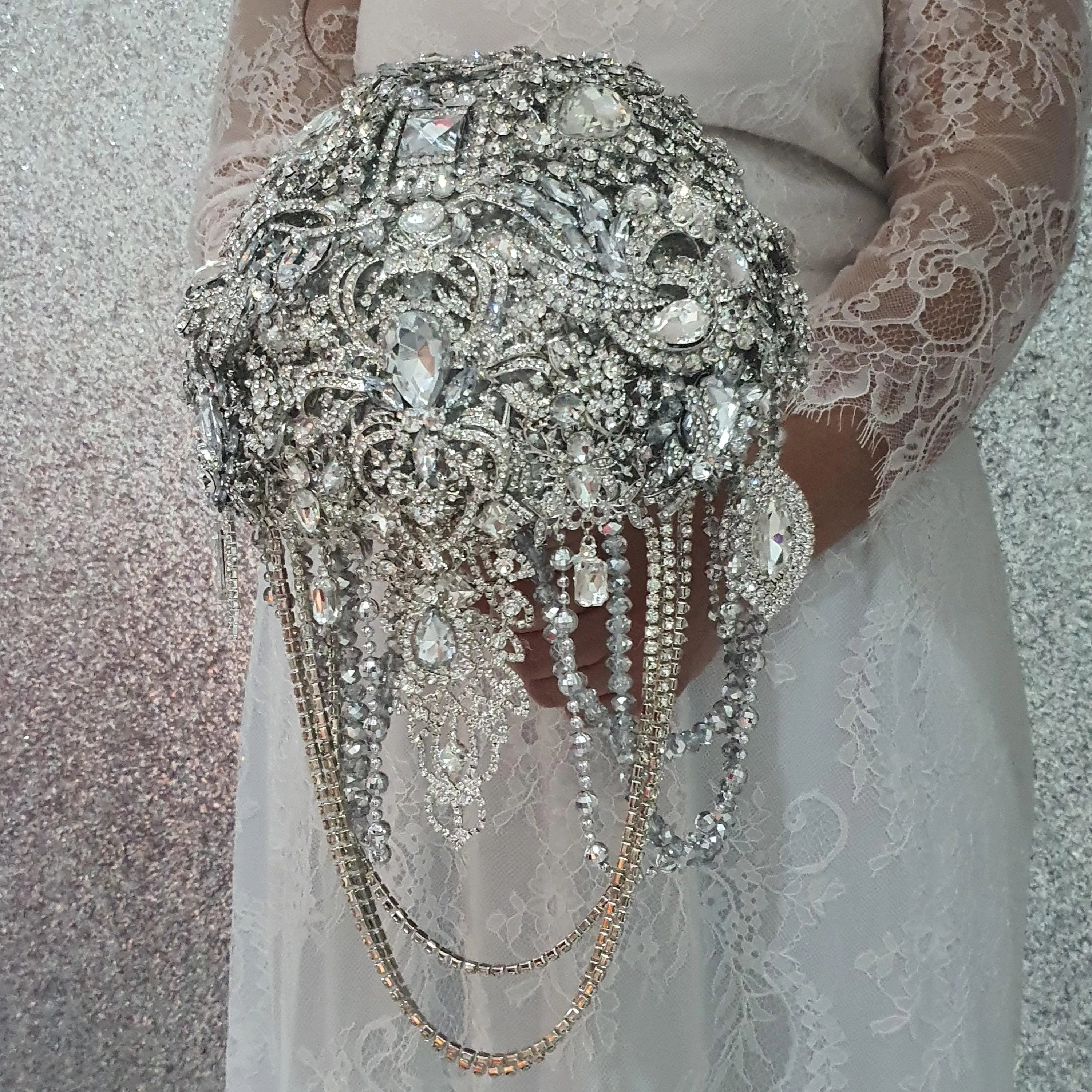 Wedding bouquet, brooch Jewel crystal wedding bouquet. Crystal Bridal Brooch Bouquet, cascade Jewel bouquet by Crystal wedding uk