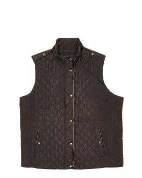 Winnipeg Quilted Vest with Faux Leather Accent | Black