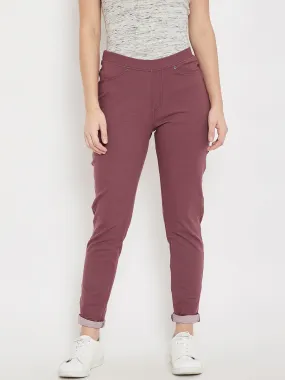 Women Casual Maroon Tights