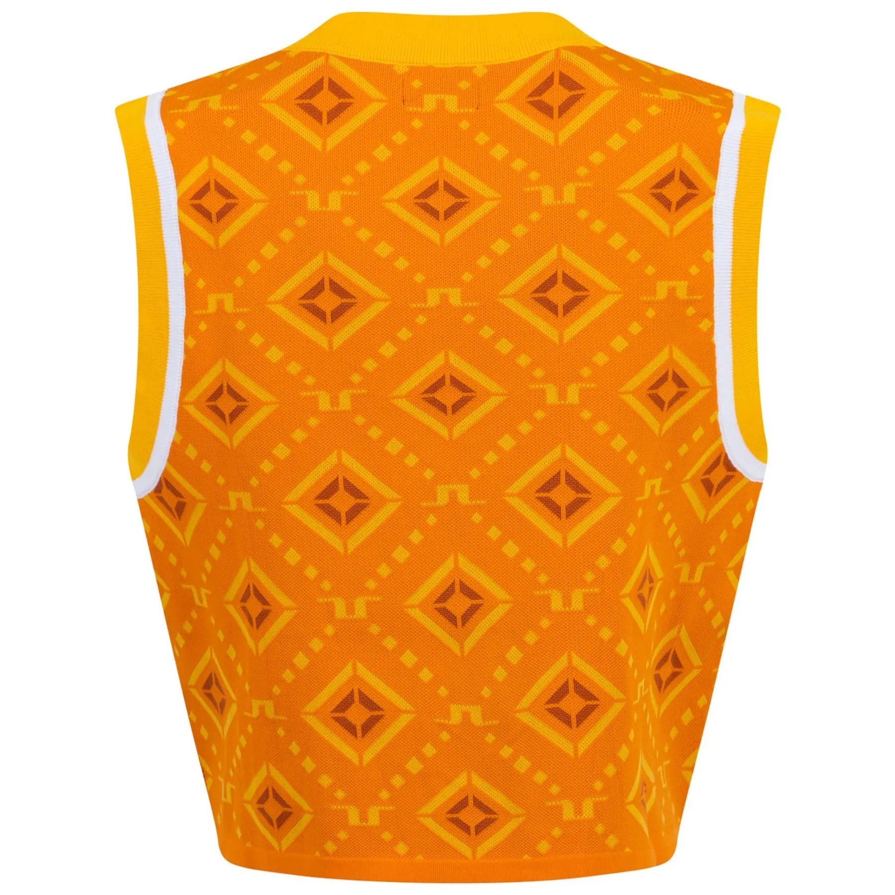 Womens Freja Knitted Vest Orange Diamond Logo - SS23